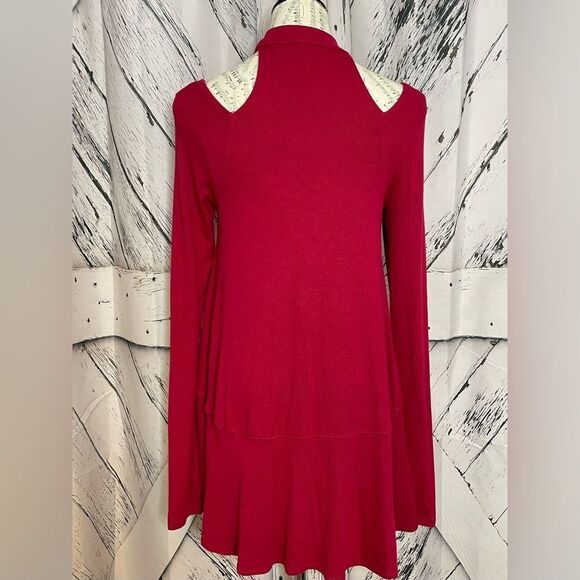 Free People Downtown Girl Cold Shoulder Ribbed Long Sleeve Tunic S - Picture 3 of 8